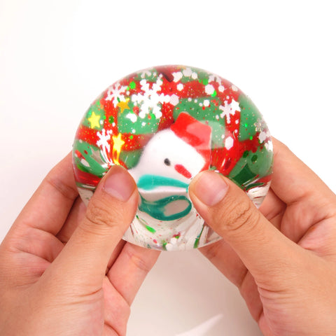 Pawtoto Winter Snowman Clear Crystal Ball Stress Relief Toys Squishy Stressball