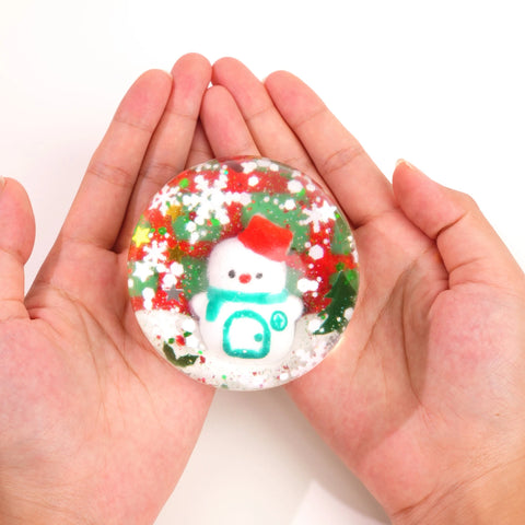 Pawtoto Winter Snowman Clear Crystal Ball Stress Relief Toys Squishy Stressball