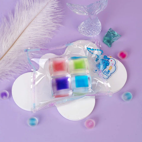 Pawtoto Four-Cube Ice: Pastel Pop Squishy Toy Handmade Food Grade Silicon Creamy Clay Feel Soft Quick Rebound