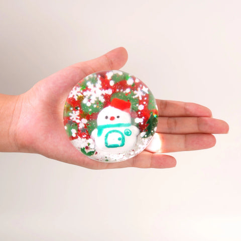 Pawtoto Winter Snowman Clear Crystal Ball Stress Relief Toys Squishy Stressball