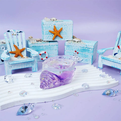 Pawtoto Clear Seashell Squishy Toy Handmade Food Grade Silicon Water Feel Medium Firm Quick Rebound