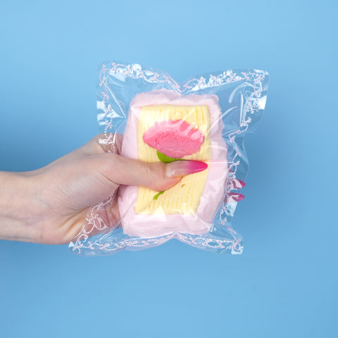 Pawtoto Valentine's Day Rose Coconut Milk Brick Series Squishy Toy Handmade Food Grade Silicon Creamy Clay Feel Soft Quick Rebound