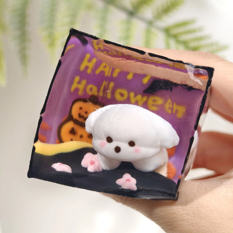 Pawtoto Outlined Puppy Halloween Scenery Limited Stress Relief Toys Squishy Stressball