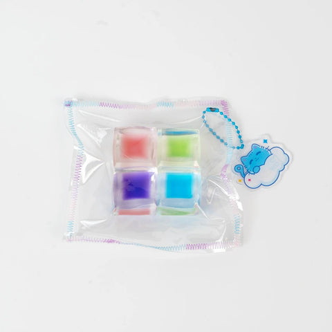 Pawtoto Four-Cube Ice: Pastel Pop Squishy Toy Handmade Food Grade Silicon Creamy Clay Feel Soft Quick Rebound