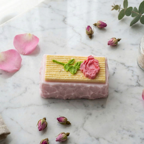 Pawtoto Valentine's Day Rose Coconut Milk Brick Series Squishy Toy Handmade Food Grade Silicon Creamy Clay Feel Soft Quick Rebound