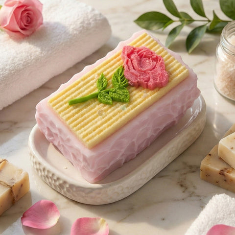 Pawtoto Valentine's Day Rose Coconut Milk Brick Series Squishy Toy Handmade Food Grade Silicon Creamy Clay Feel Soft Quick Rebound