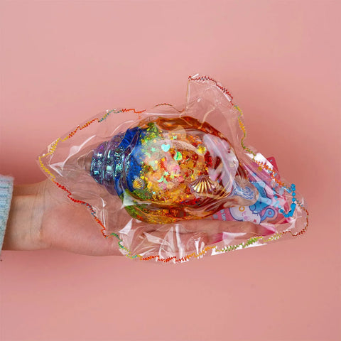 Pawtoto Clear Seashell Squishy Toy Handmade Food Grade Silicon Water Feel Medium Firm Quick Rebound