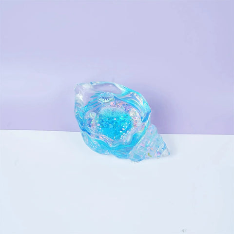 Pawtoto Clear Seashell Squishy Toy Handmade Food Grade Silicon Water Feel Medium Firm Quick Rebound