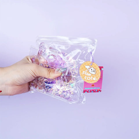 Pawtoto Clear Seashell Squishy Toy Handmade Food Grade Silicon Water Feel Medium Firm Quick Rebound