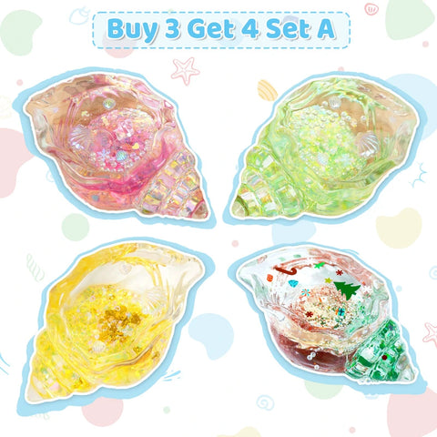 Pawtoto Clear Seashell Squishy Toy Handmade Food Grade Silicon Water Feel Medium Firm Quick Rebound