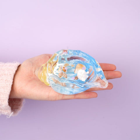 Pawtoto Clear Seashell Squishy Toy Handmade Food Grade Silicon Water Feel Medium Firm Quick Rebound