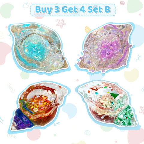 Pawtoto Clear Seashell Squishy Toy Handmade Food Grade Silicon Water Feel Medium Firm Quick Rebound