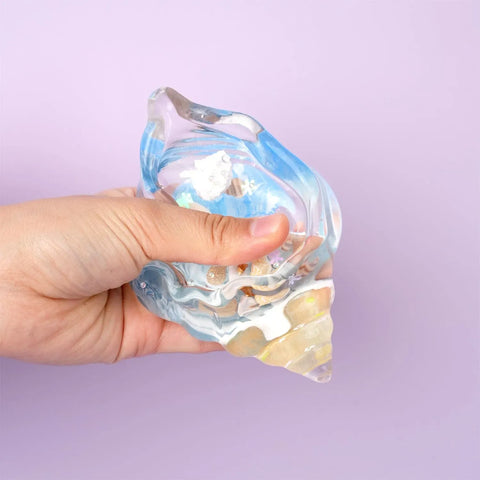 Pawtoto Clear Seashell Squishy Toy Handmade Food Grade Silicon Water Feel Medium Firm Quick Rebound