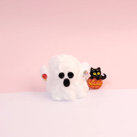 Pawtoto Halloween Little Ghost Squishy Toy Handmade Food Grade Silicon Creamy Clay Feel Firm Soft Quick Rebound
