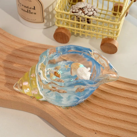 Pawtoto Clear Seashell Squishy Toy Handmade Food Grade Silicon Water Feel Medium Firm Quick Rebound