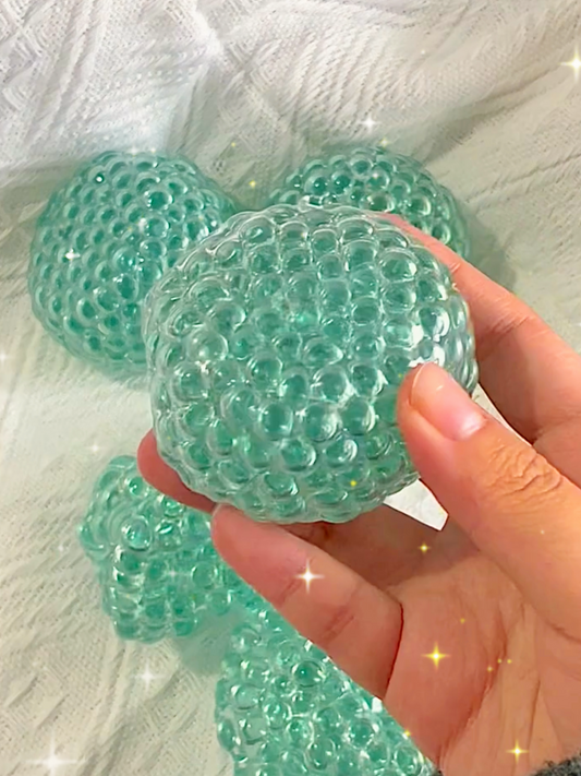 Handcrafted Crystal Bead Squeeze Ball - Crystal Teal