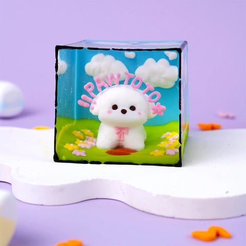 Pawtoto Outline Puppy Scenery Squishy Toy Handmade Food Grade Silicon Creamy Clay Feel Soft Quick Rebound