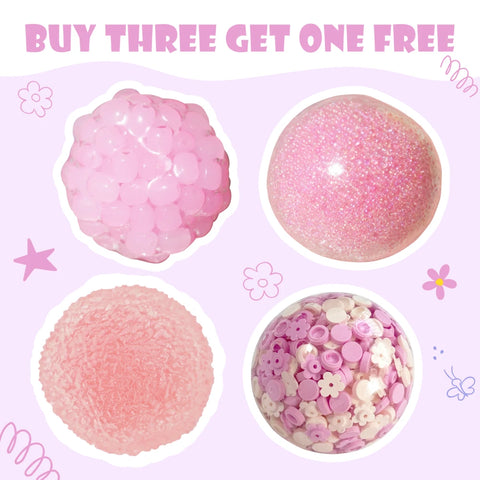 Pawtoto Grape Beads Pink-Handcrafted Grape Bead Sensory Squeeze Ball Squishy Toy Handmade