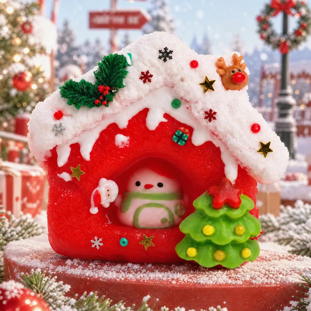 Pawtoto Winter Snowman House Series Stress Relief Toys Squishy Stressball