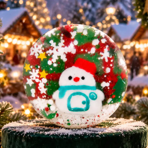 Pawtoto Winter Snowman Clear Crystal Ball Stress Relief Toys Squishy Stressball