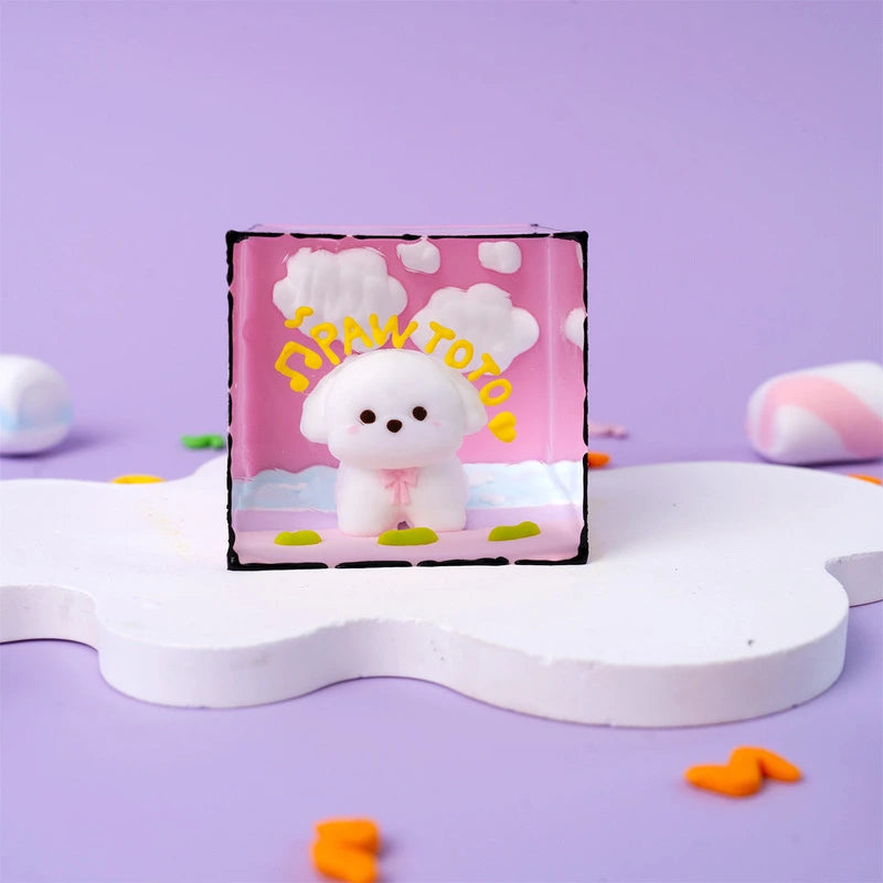 Pawtoto Outline Puppy Scenery Squishy Toy Handmade Food Grade Silicon Creamy Clay Feel Soft Quick Rebound