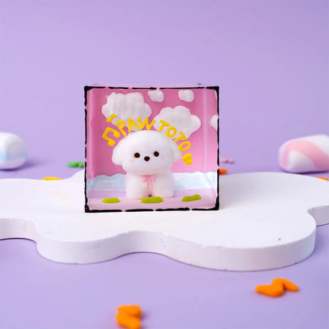 Pawtoto Outline Puppy Scenery Squishy Toy Handmade Food Grade Silicon Creamy Clay Feel Soft Quick Rebound