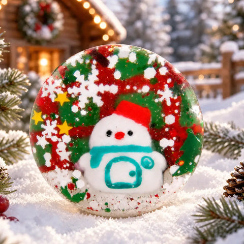 Pawtoto Winter Snowman Clear Crystal Ball Stress Relief Toys Squishy Stressball