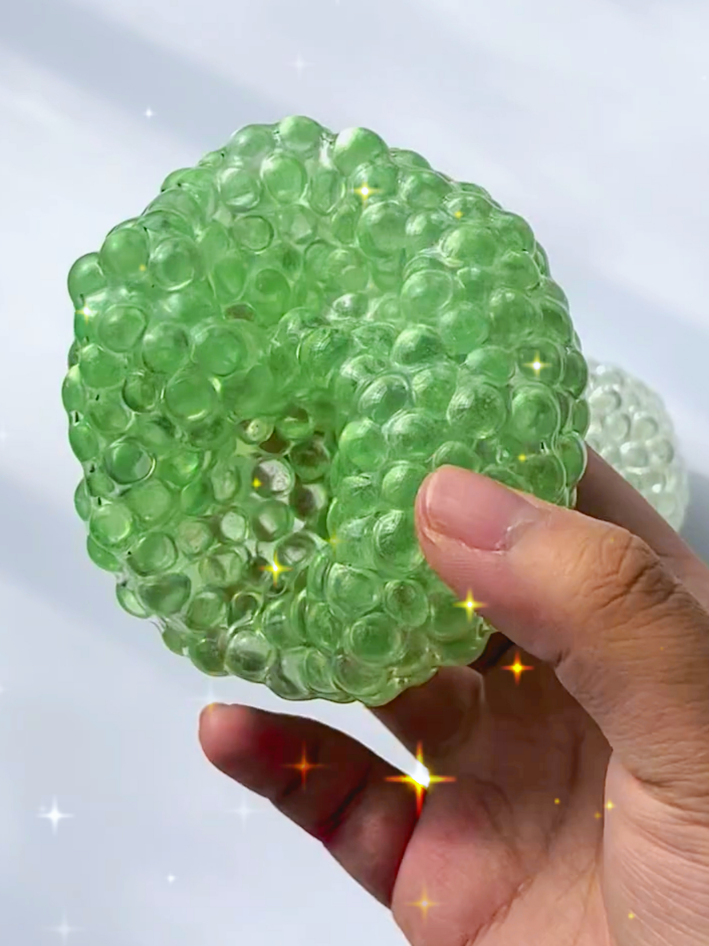 Handcrafted Crystal Bead Squeeze Ball - Sprout Green