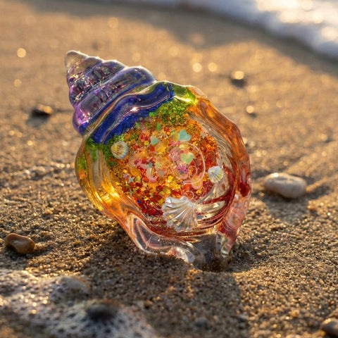 Pawtoto Clear Seashell Squishy Toy Handmade Food Grade Silicon Water Feel Medium Firm Quick Rebound