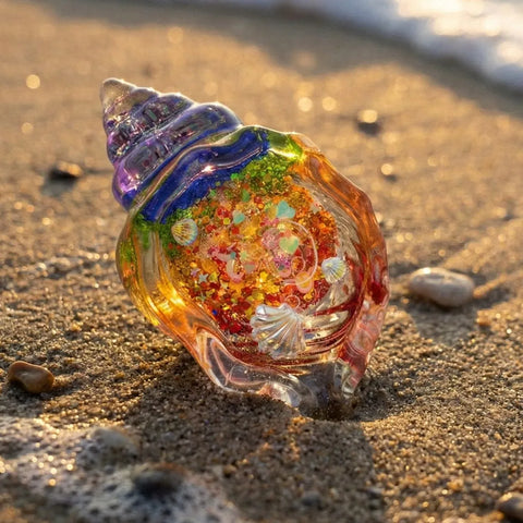 Pawtoto Clear Seashell Squishy Toy Handmade Food Grade Silicon Water Feel Medium Firm Quick Rebound