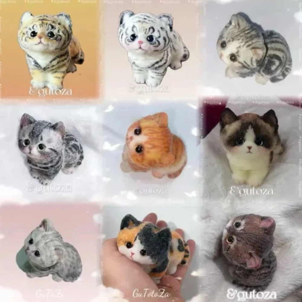 Pawtoto Handmade Flocked Cat Squishy Toy Food Grade Silicon Creamy Clay Feel Soft Quick Rebound
