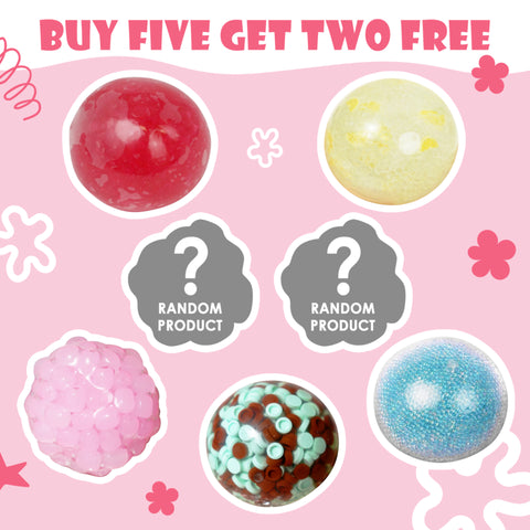 Pawtoto Grape Beads Pink-Handcrafted Grape Bead Sensory Squeeze Ball Squishy Toy Handmade