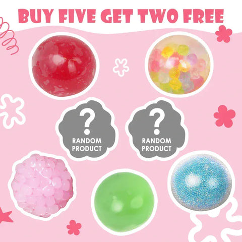 Pawtoto ハンドメイド センサリースクイーズボール – ストレス解消フィジェットトイ、柔らかく伸縮性のあるスクイーズボールコレクション