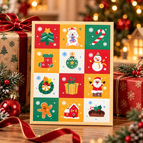 Pawtoto Christmas Squishy Advent Calendar Bundle - Holiday Poke & Squeeze Countdown Box Set Stress Relief Toys Squishy Stressball