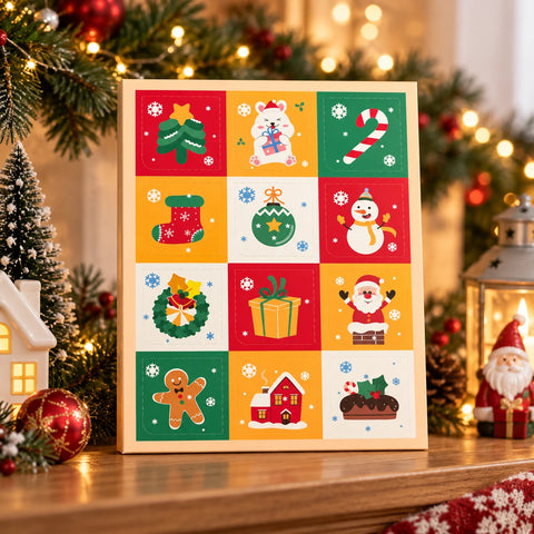 Pawtoto Christmas Squishy Advent Calendar Bundle - Holiday Poke & Squeeze Countdown Box Set Stress Relief Toys Squishy Stressball