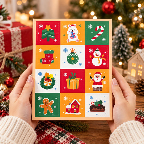 Pawtoto Christmas Squishy Advent Calendar Bundle - Holiday Poke & Squeeze Countdown Box Set Stress Relief Toys Squishy Stressball
