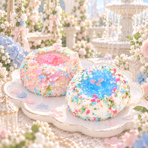 Pawtoto Floral Words: Crystal Romance Wishing Pool Squishy Toy Handmade Food Grade Silicon Creamy Clay Feel Soft Quick Rebound