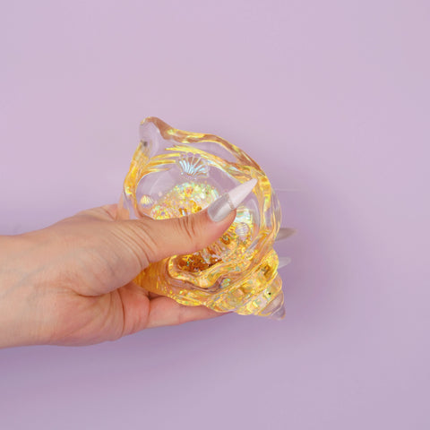 Pawtoto Clear Seashell Squishy Toy Handmade Food Grade Silicon Water Feel Medium Firm Quick Rebound