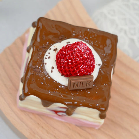 Pawtoto Realistic Fruit Cake Squishy Toy Handmade Food Grade Silicon Creamy Clay Feel Soft Quick Rebound