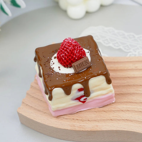 Pawtoto Realistic Fruit Cake Squishy Toy Handmade Food Grade Silicon Creamy Clay Feel Soft Quick Rebound