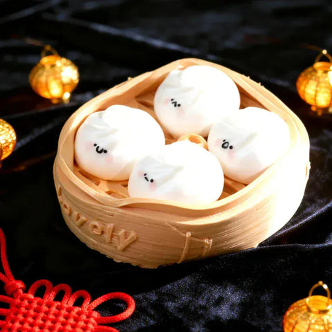 Pawtoto A Basket of Bao Squishy Toy Handmade Food Grade Silicon