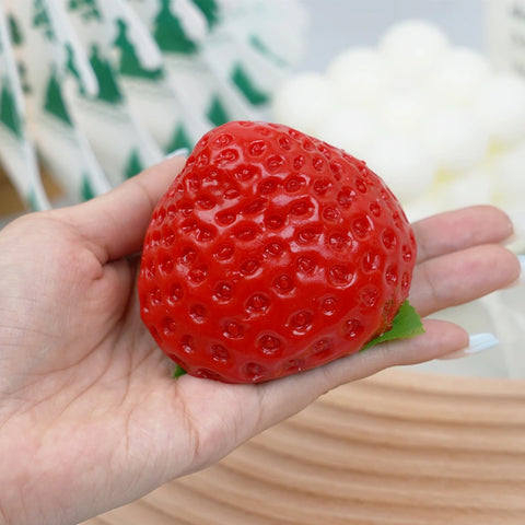 Pawtoto A Giant Strawberry Squishy Toy Handmade Food Grade Silicon Clay Feel Soft Quick Rebound