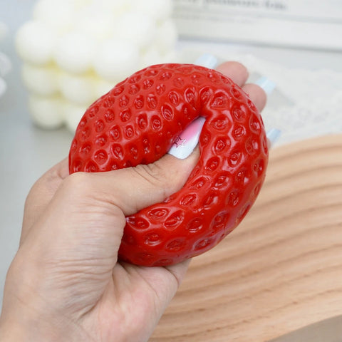 Pawtoto A Giant Strawberry Squishy Toy Handmade Food Grade Silicon Clay Feel Soft Quick Rebound