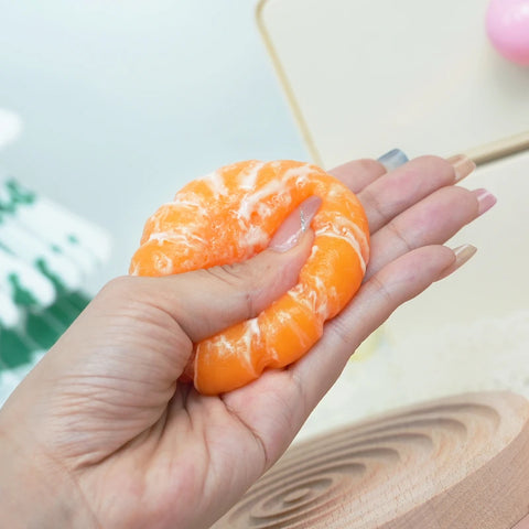 Pawtoto Baby Orange Squishy Toy Handmade Food Grade Silicon Creamy Clay Feel Soft Slow Rebound