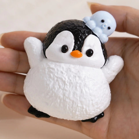Pawtoto Baby Penguin Squishy Toy Handmade  Baby Penguin Dry Clay Feel Soft Slow Rebound