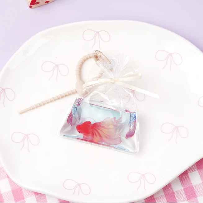 Pawtoto Bag of Golden Fish Red Squishy Toy Handmade Food Grade Silicon Watery Feel Firm Soft Quick Rebound