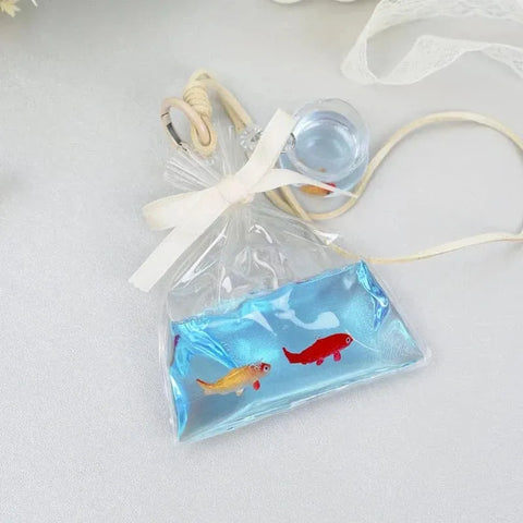 Pawtoto Bag of Golden Fish Red Squishy Toy Handmade Food Grade Silicon Watery Feel Firm Soft Quick Rebound