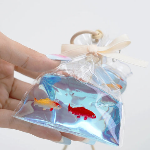 Pawtoto Bag of Golden Fish Red Squishy Toy Handmade Food Grade Silicon Watery Feel Firm Soft Quick Rebound