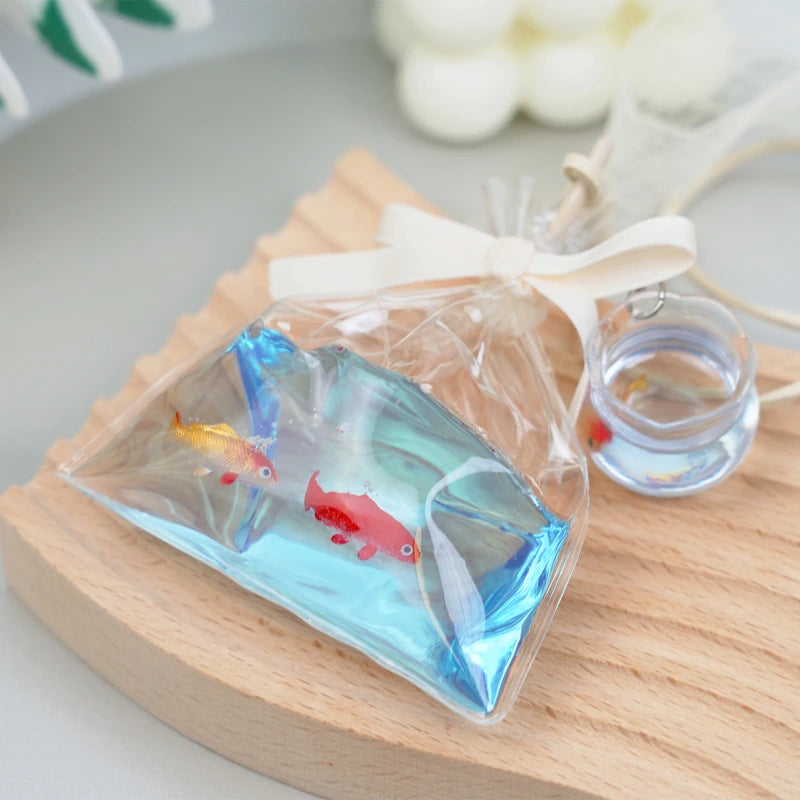 Pawtoto Bag of Golden Fish Red Squishy Toy Handmade Food Grade Silicon Watery Feel Firm Soft Quick Rebound