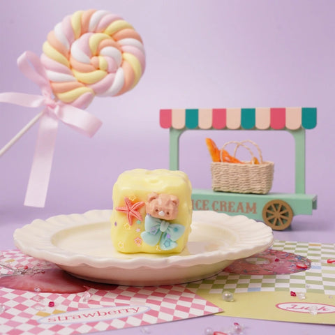 Pawtoto Bear Milk Shell Cookie Squishy Toy Handmade Food Grade Silicon Creamy Clay Feel Soft Quick Rebound